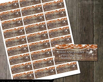 Fall Mason Jar Address Labels DIY Avery Labels for Printing Yourself Rustic Address Labels Printable Return Address Labels Digital File