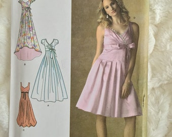 Simplicity Misses Empire Waist Party Formal Dress Gown Sewing Pattern 3783 UC Uncut FF 12 14 16 18 20