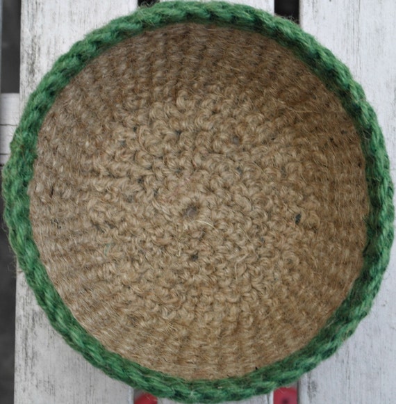 Crocheted Jute Bowl Plant Pot Holder Crochet by HomeDecorLab