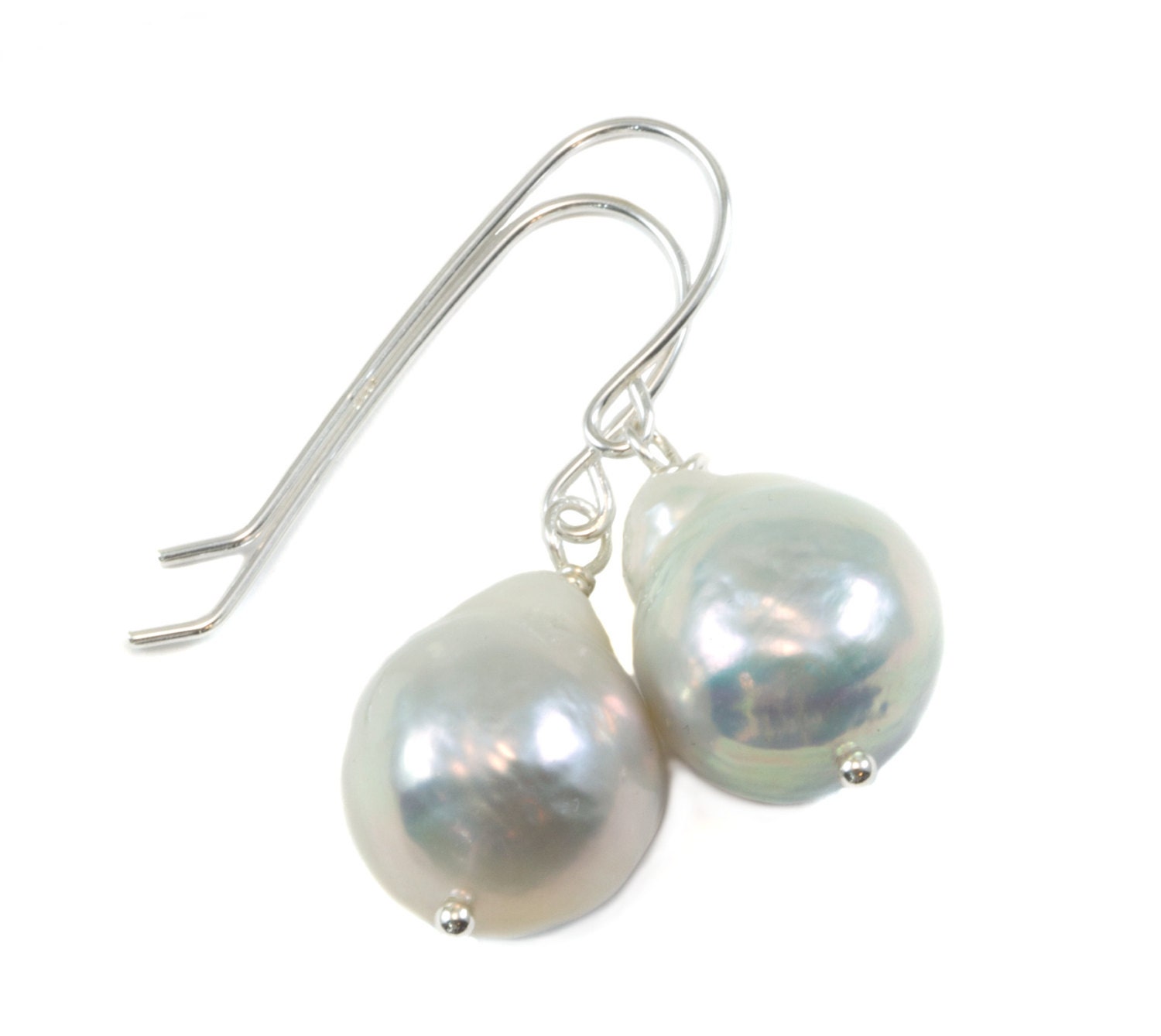 Baroque Pearl Earrings Sterling Silver or 14k Gold Filled