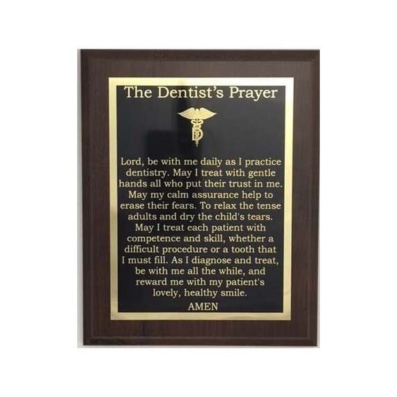 Dentist Prayer Plaque Dentist Plaque Dentist Gift Prayer