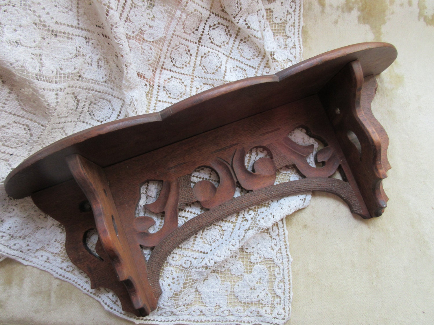 Victorian Clock Shelf Sale Items Carved Wood Antique Shelf