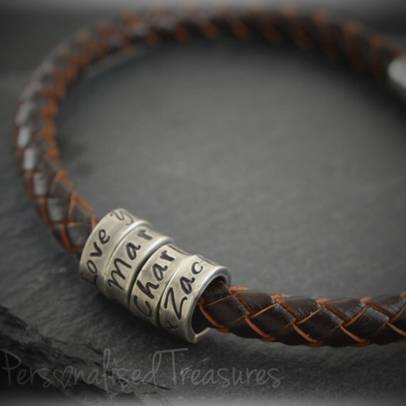 Personalized dad bracelet. Daddy bracelet. by PersonalizedTreazure