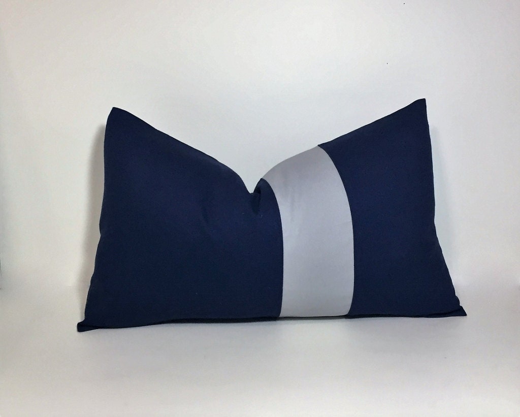 Navy & grey colorblock pillow cover lumbar pillow cover