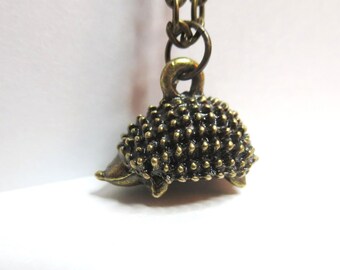 SALE - free shipping -Tiny Hedgehog necklace- silver Hedgehog pendant with Free gift