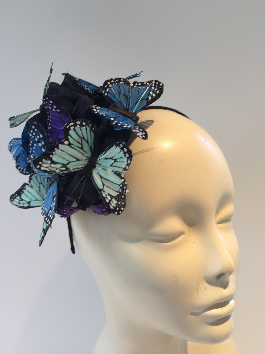 Butterfly FascinatorPeony FascinatorBlue Butterfly by doramarra Etsy