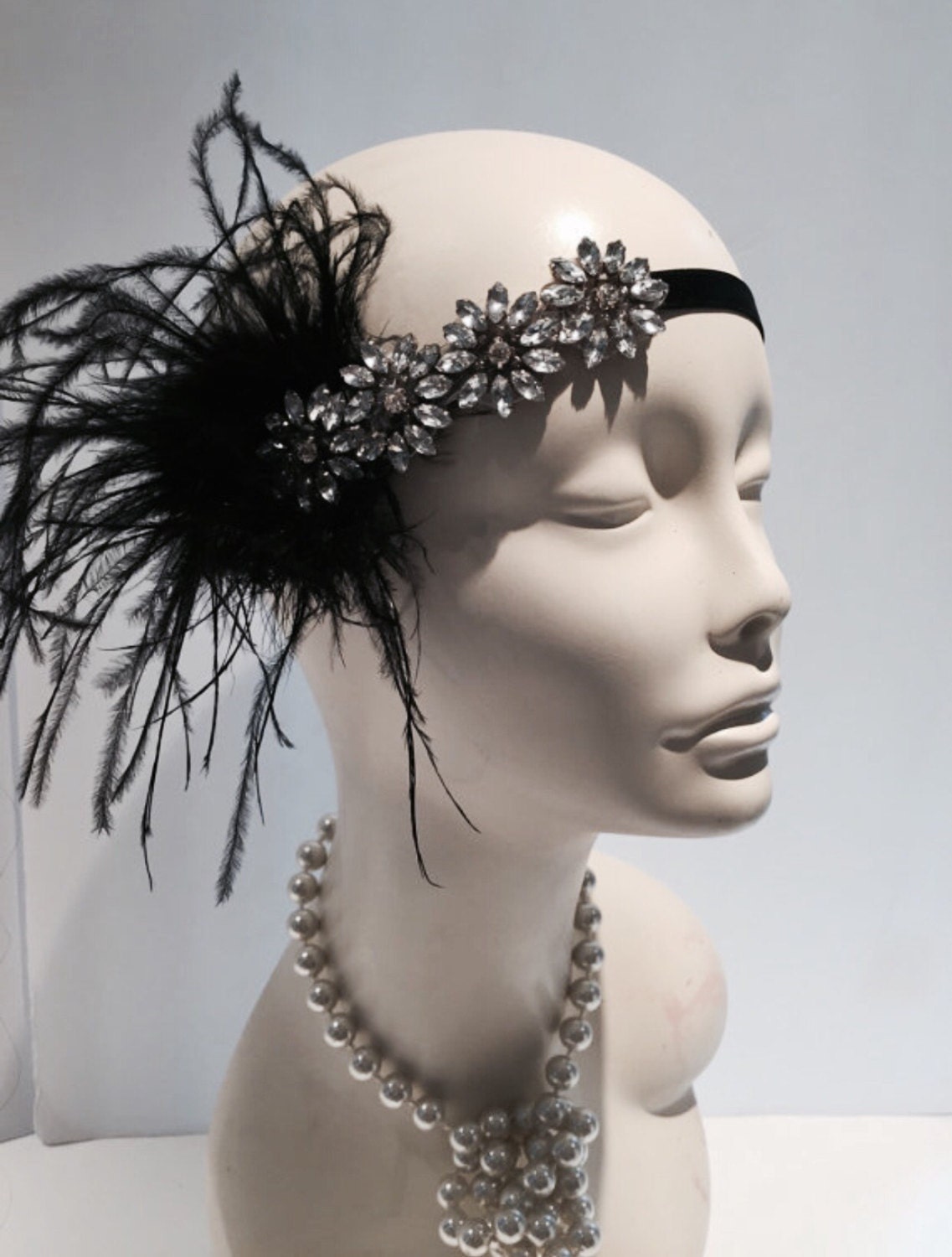 1920s Gatsby Head Wrap Flapper Headdress Art Deco Headpiece