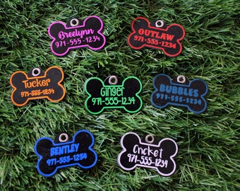 Personalized Dog ID Tag, Silent Identification Tag for Dogs, Pet Collar Tag, Quiet ID Tag, Dog Collar ID Tag