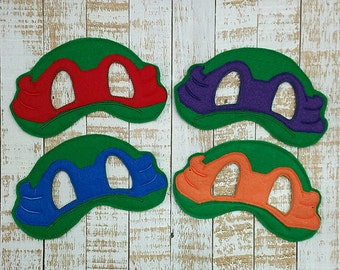 Ninja Turtle Masks, Inspired Felt Mask Party Favor, Dress Up, Costume Birthday, Playtime, Michaelangelo, Mickey, leo, Leonardo, Raphael
