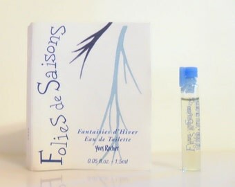 Vintage 1990s Fantaisie d'Hiver des Folies de Saisons by Yves Rocher 0.05 oz EDT Sample Vial on Card PERFUME