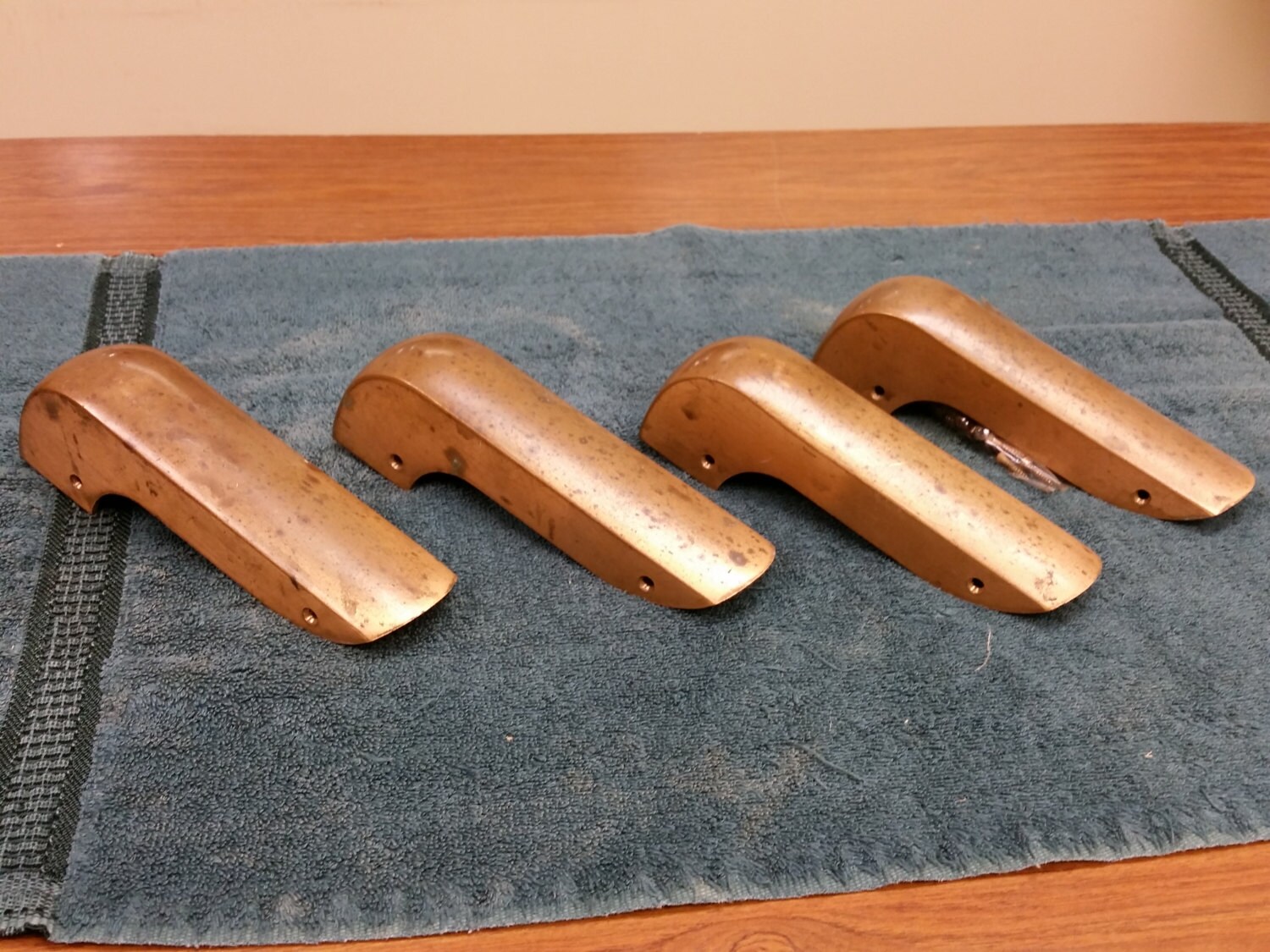 Vintage 6 3/4″ Brass Furniture Toe Cap Set Of 4 Haute Juice