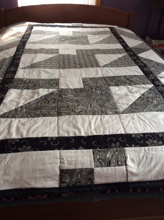 Black and Ivory custommachine quilted