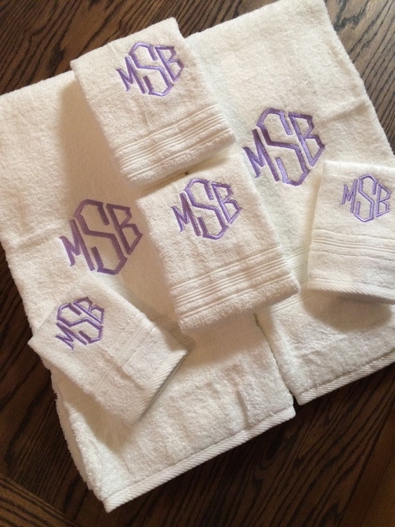 Monogrammed Towel Set Great For Wedding Gifts Shower Gifts   Il 570xN.997392283 Mtjp 