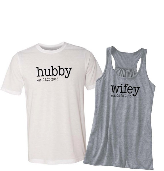 Hubby Wifey Shirts Couples Shirts Hubby Shirt Wifey Shirt