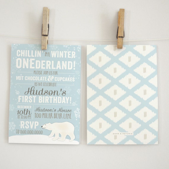 Items Similar To Winter Onderland Polar Bear Birthday Party Invitation Winter Wonderland Party 6353