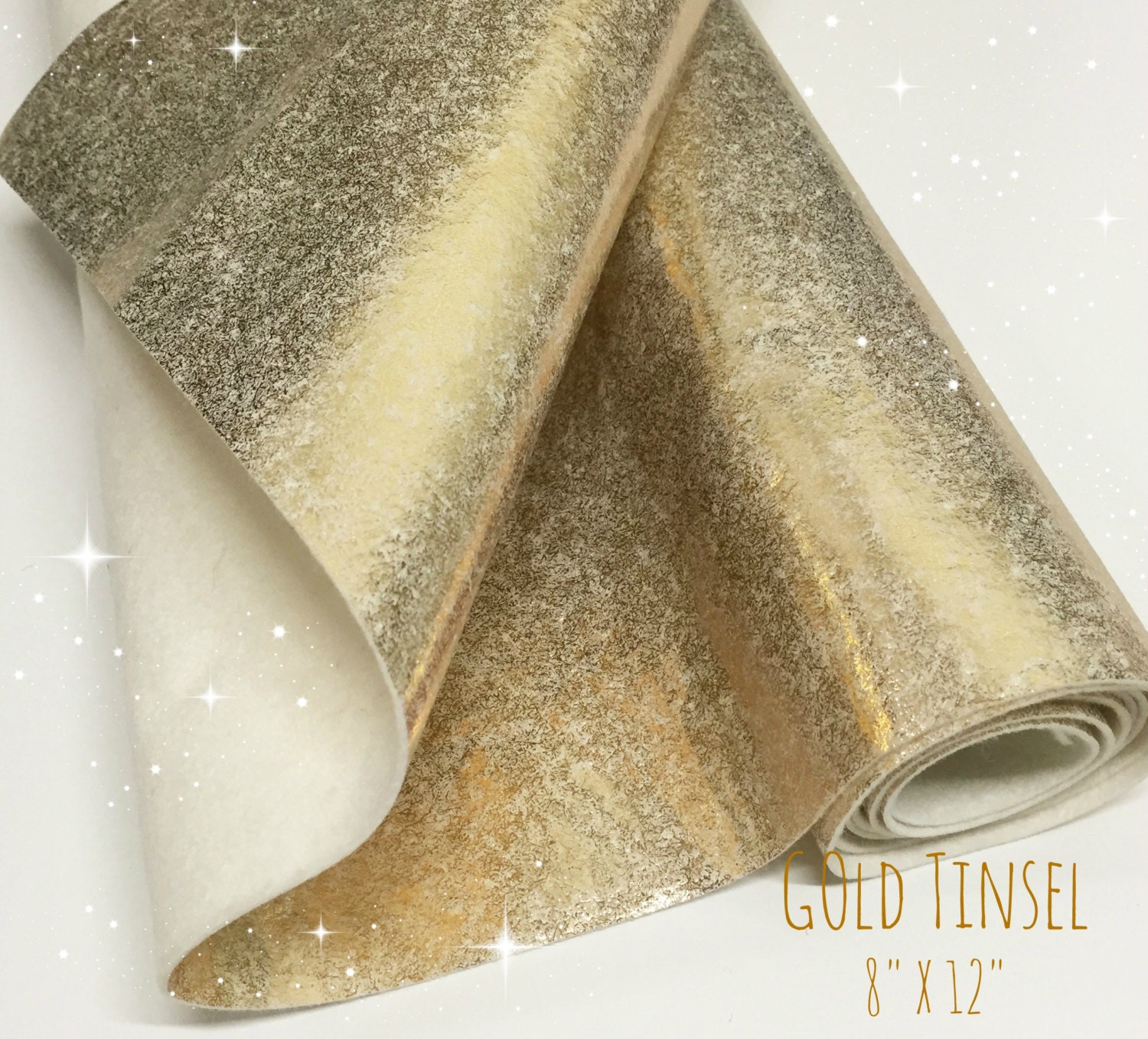 Gold Tinsel Wool Felt Gold Felt Gold Wool Felt 8 by TheFeltPod