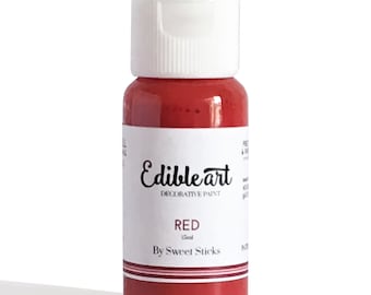 Red 15ml- Edible Art Paint by Sweet Sticks for cake, cookie, & confectionery decorating
