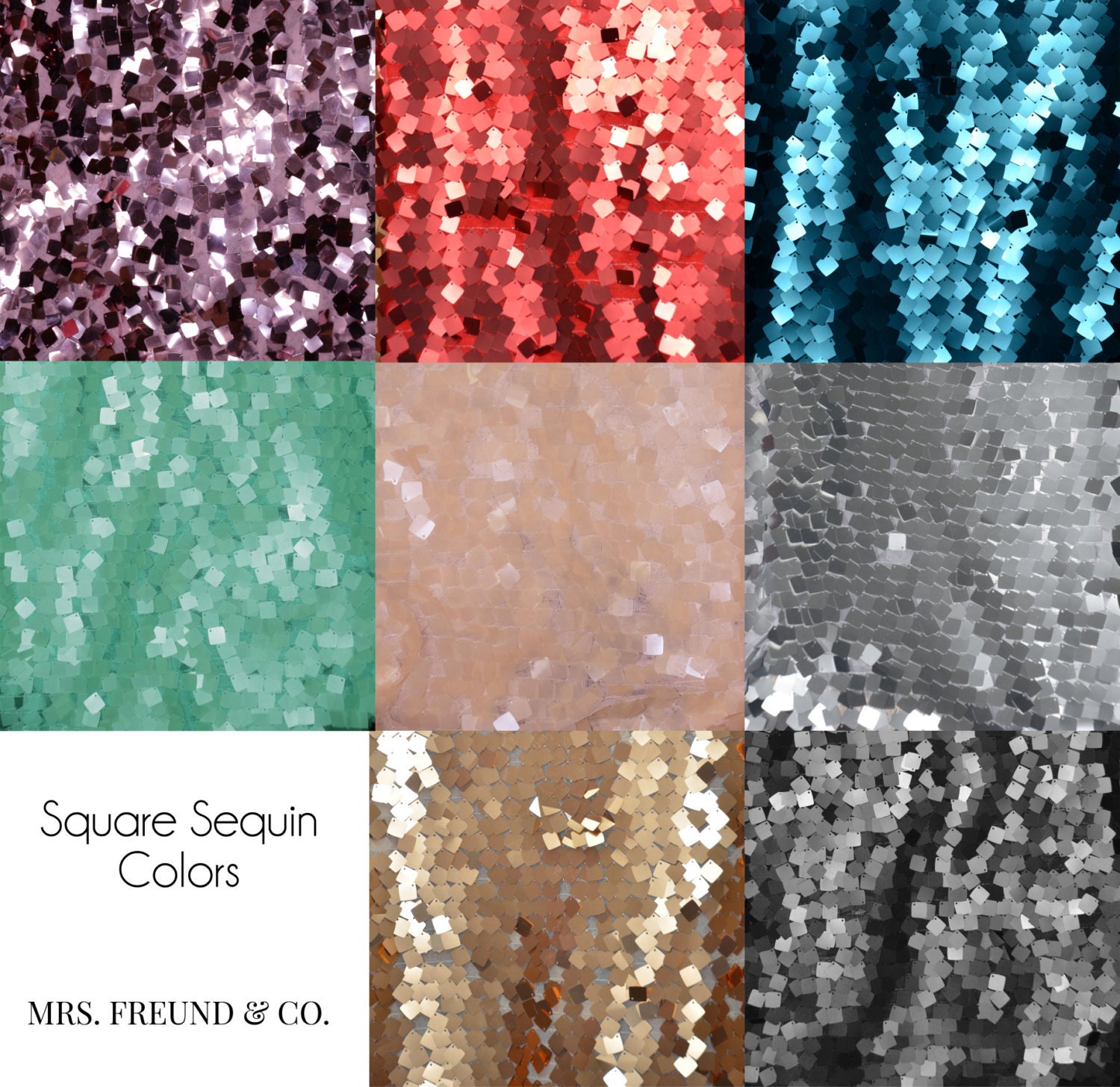 Square Sequin Fabric Swatches