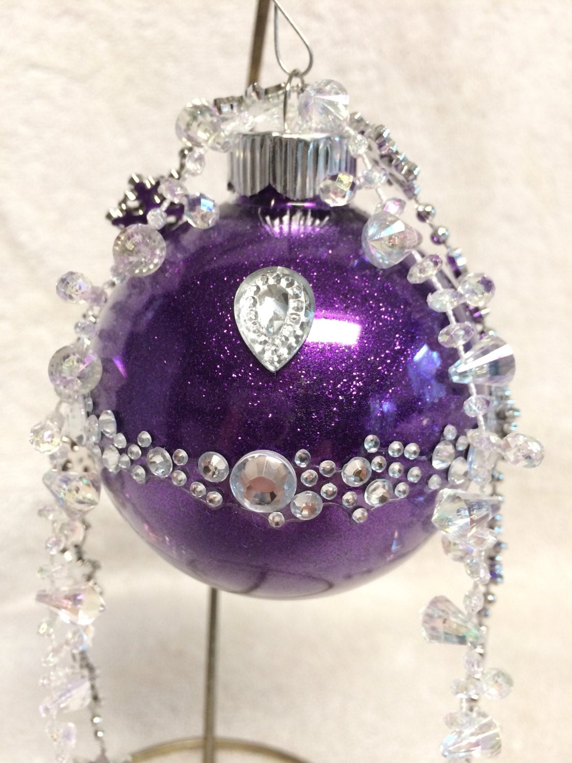 Handmade Christmas Ornament Glass Purple By SouthernJoyCandles