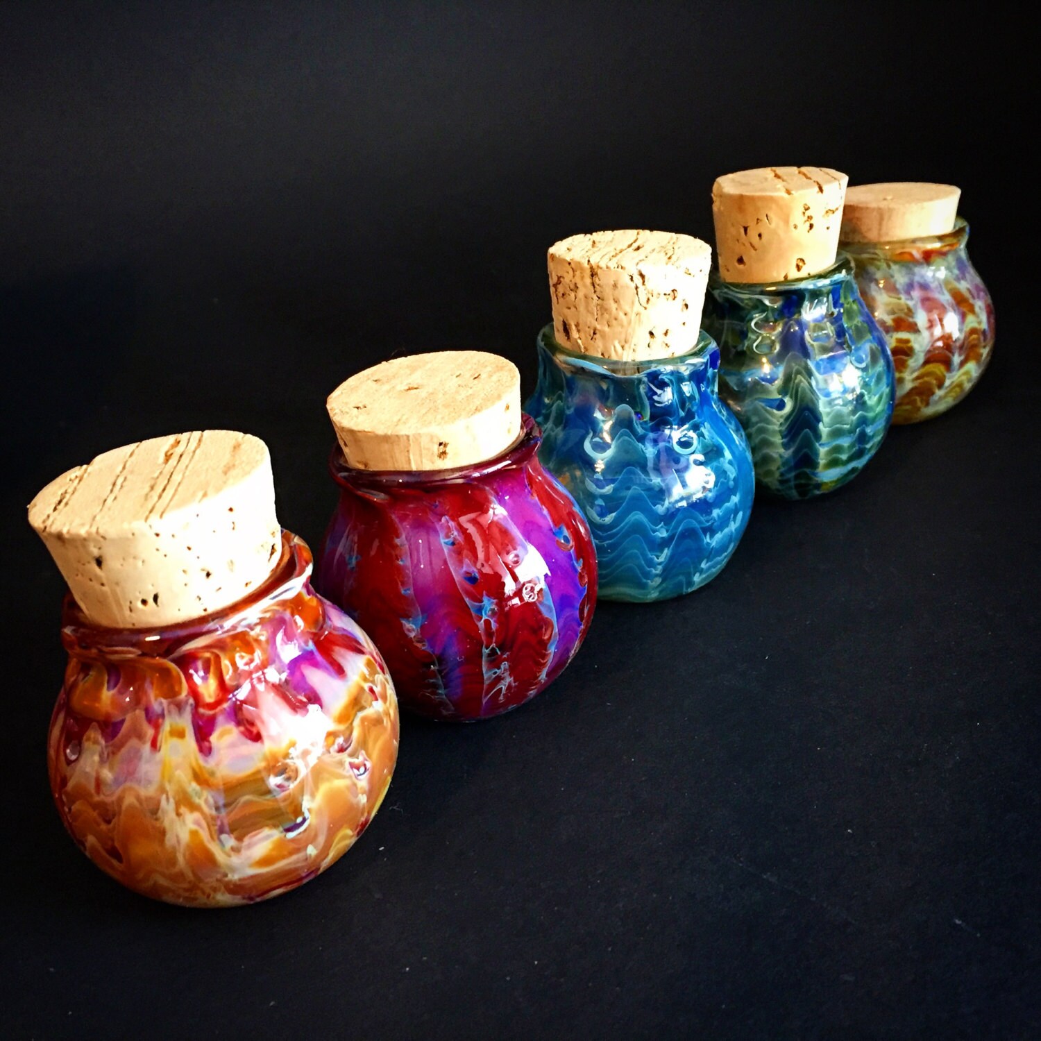 BlownGlass Stash Jars and Qtip jars
