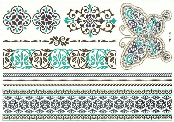 Metallic Tattoo Gold Tattoo Temporary Body Art by wowlalalaa