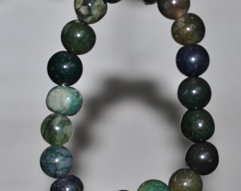 Green Aventurine /Moss Agate stretchable bracelet 8271