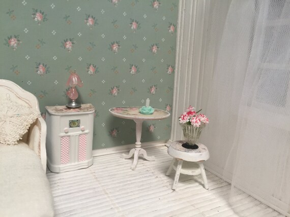 shabby chic dollhouse radio and table set freee shipping to shabby chic dollhouse radio and table set freee shipping to