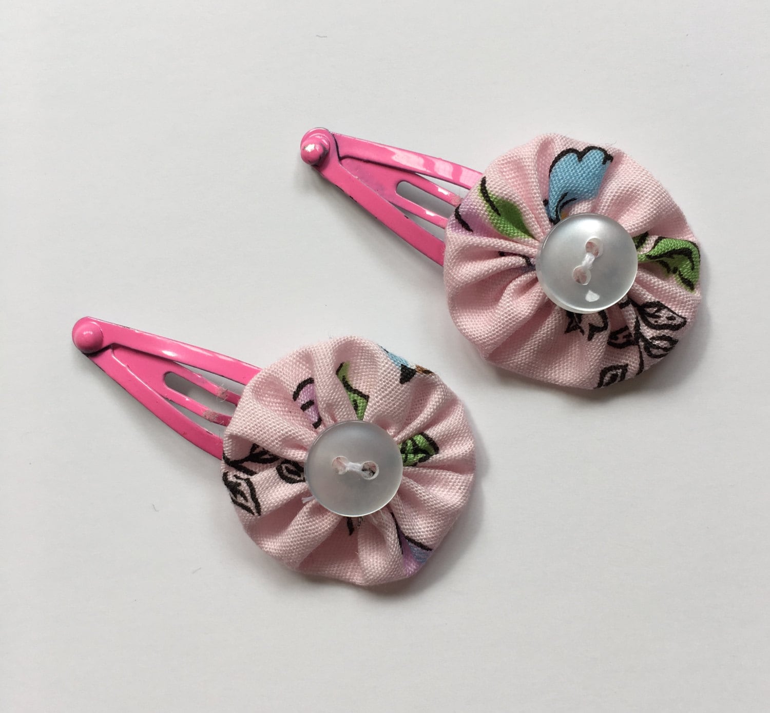 Baby hair clips with pale pink flower hair accessories baby
