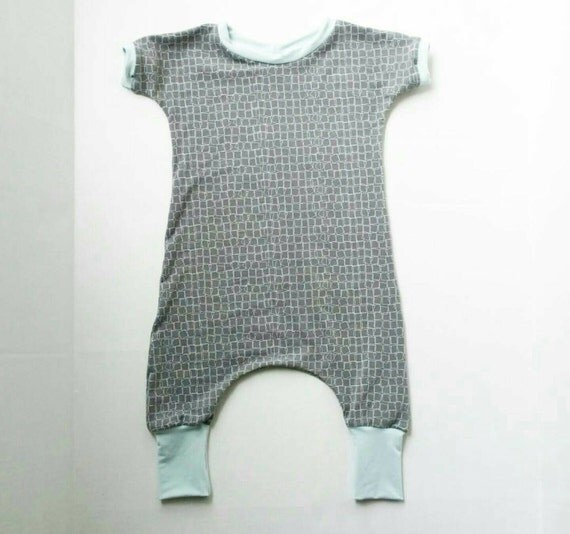 Baby baggy Harem Romper Baby boy outfit infant harem by Woodbean