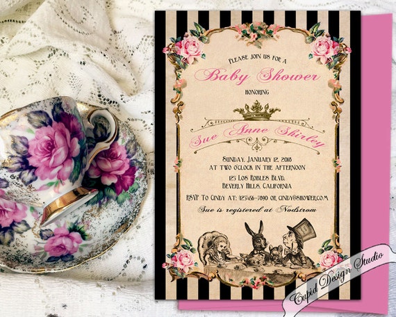 Mad hatter baby shower invites/Mad hatter baby shower