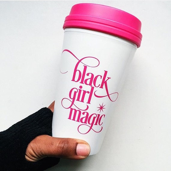 Black Girl Magic Travel Mug-Pink