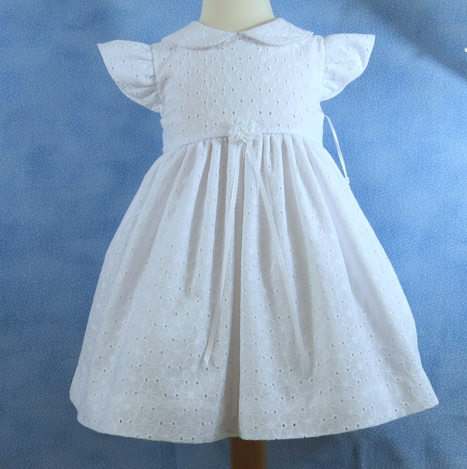 infant white eyelet dress