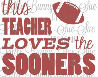 Oklahoma Sooner Teacher SVG PNG DXF Cutting Machine File, Silhouette File, Cricut File, Tshirt Design