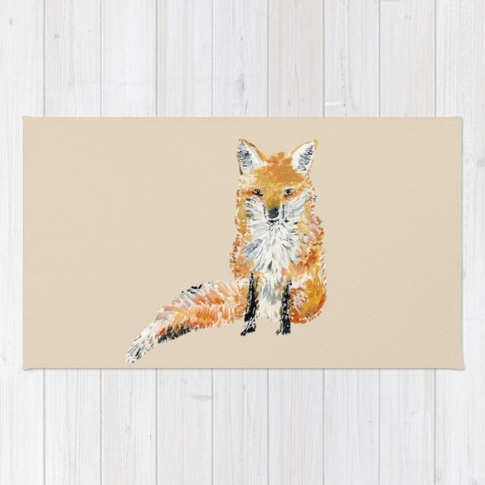 Fox Area Rug woodland rug forest rug nursery area rug by lake1221
