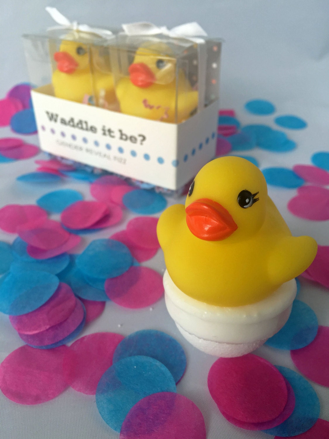 Waddle It Be Gender Reveal Fizz with Rubber Duck: one pink