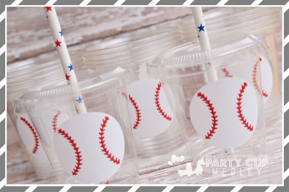 Baseball Birthday Party Set of 8 or 12 You Choose Party Cups