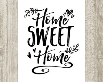 quote wall art printable home sweet home print wall art decor