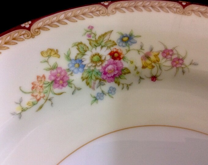 Vintage Noritake China Porcelain Dinner Plate 9 3/4 Inch With Floral Sprays