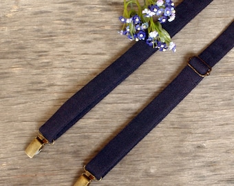 Navy Blue Suspenders Wedding Suspenders Men's Suspenders