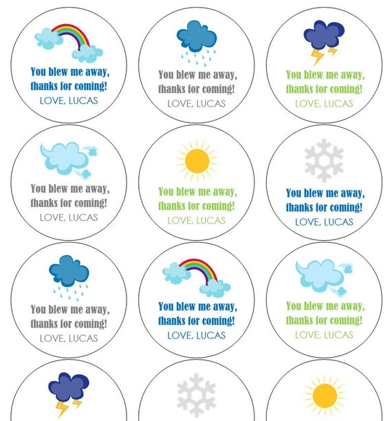 12 Weather Stickers, Weather Theme, Weather Birthday, First Birthday ...