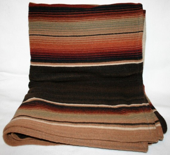 Handmade Southwestern Santa Fe Style Throw Blanket 100 Merino