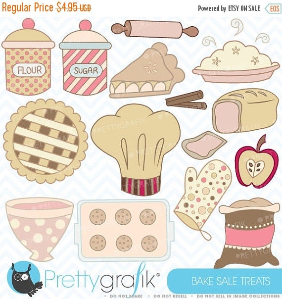 80% OFF SALE Bake sale clipart commercial use, vector graphics, digital clip art, digital images - CL310 Il_570xn