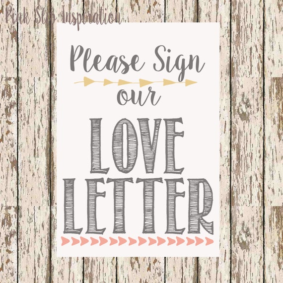 letter love sign love Please book 7 printable x Sign guest x letter 8 5 and our