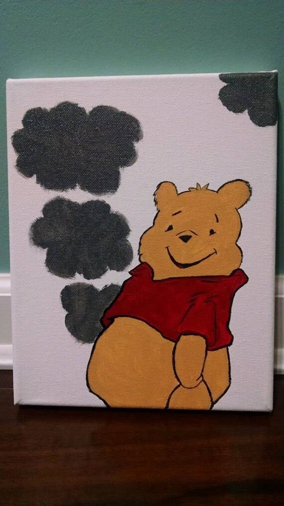 WINNIE THE POOH 8x10 hand painted canvas art children's