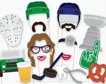 Hockey Photo Booth Props, Photobooth Props, Hockey Decor, Hockey Mom, Hockey Fan, Puck, Hockey Stick, I Love Hockey, League Champion, Helmet