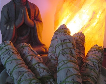 White Sage Smudge Sticks, 4 inches for Purifying, Clearing Cleansing Environment & Crystals,Stones, Metaphysical, Incense, Rituals