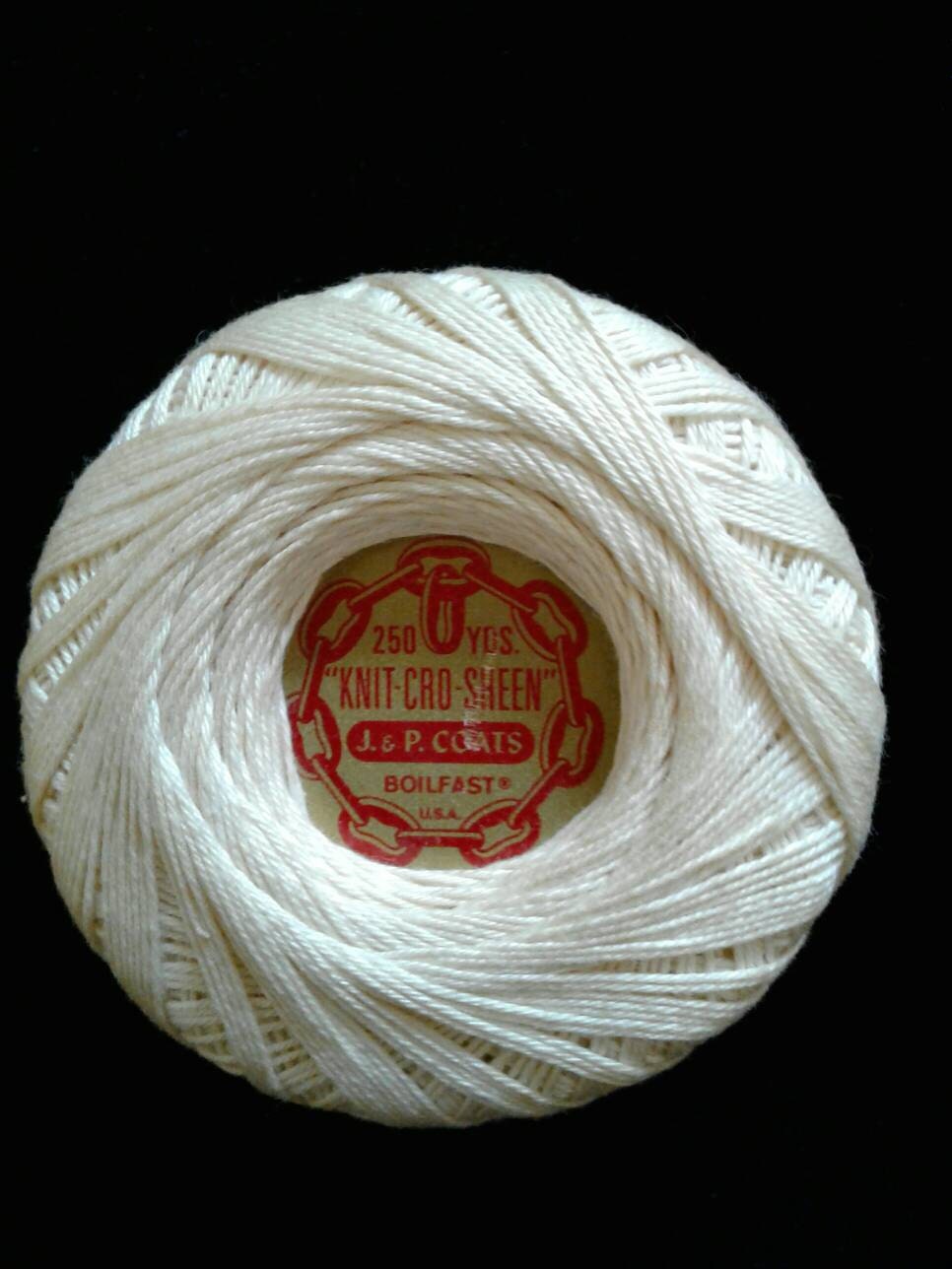 Knit Cro Sheen Crochet thread Size 50 ecru tan color from