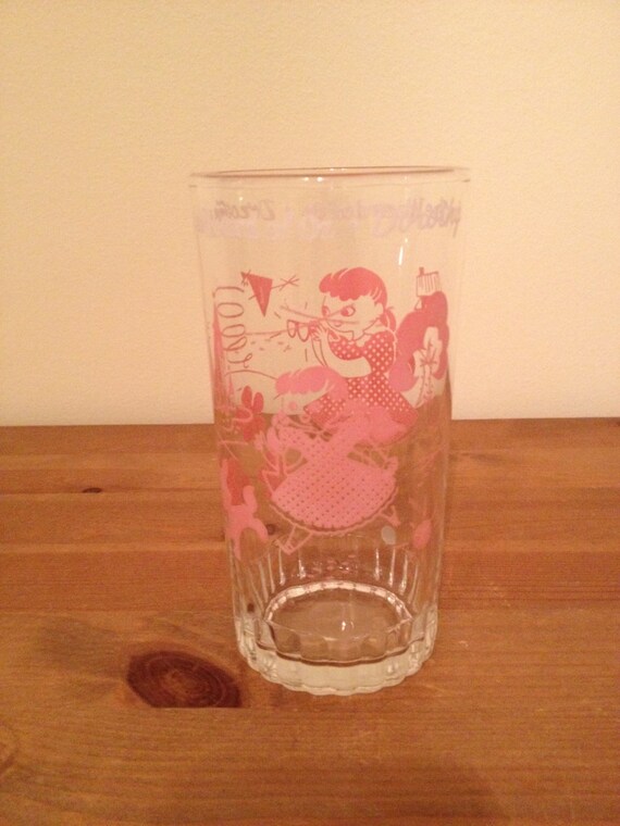 Dorothy The Wizard of Oz Pink Drinking Glass Vintage