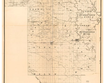 Mcdonald County Missouri 1884 Old Wall Map With Landowner