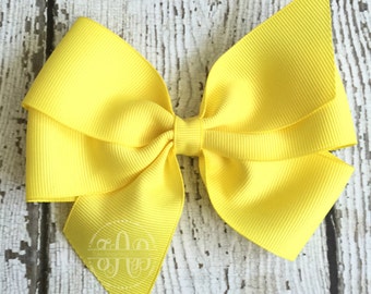 Pinwheel Hair Bows - 5" Quintessential Bows - Everyday Bows - Solid Color Bows